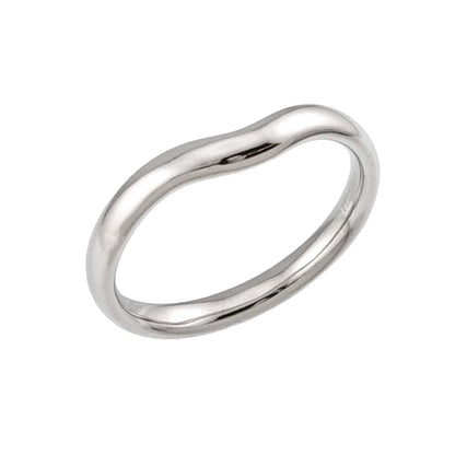 Tiffany & Co Wide Bud Band Ring Platinum Curved — view 5