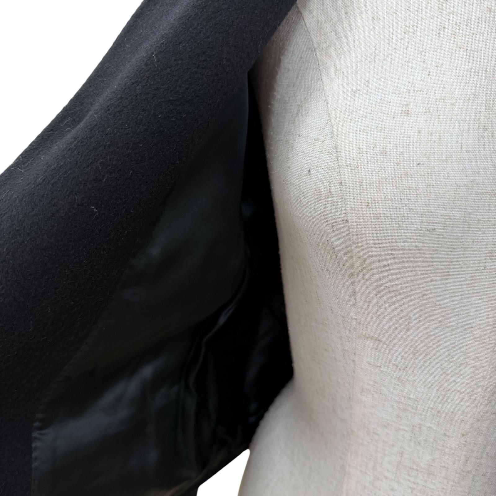 Celine Cashmere Spencer Captain Jacket Collarless Black 34 — view 5