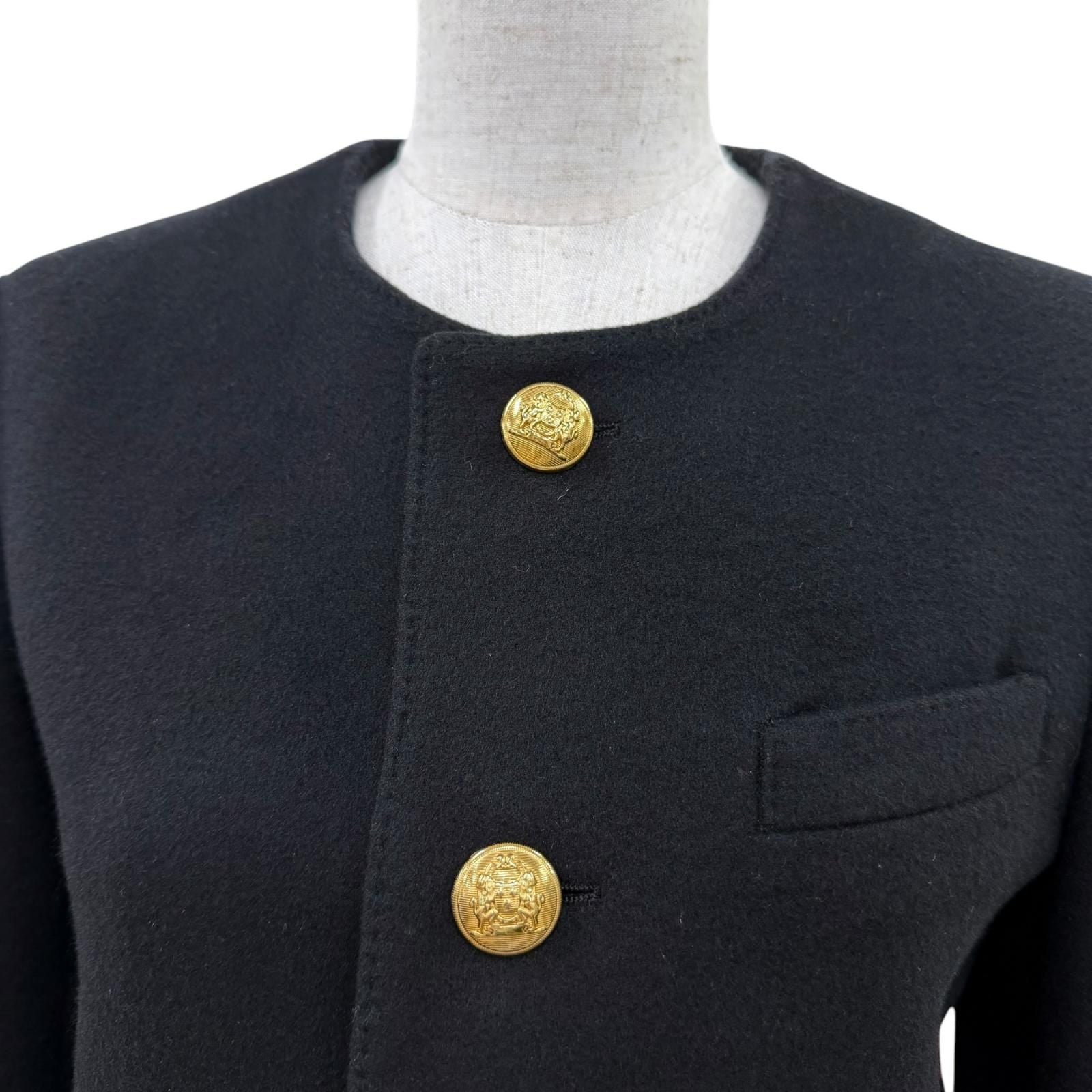 Celine Cashmere Spencer Captain Jacket Collarless Black 34 — view 2
