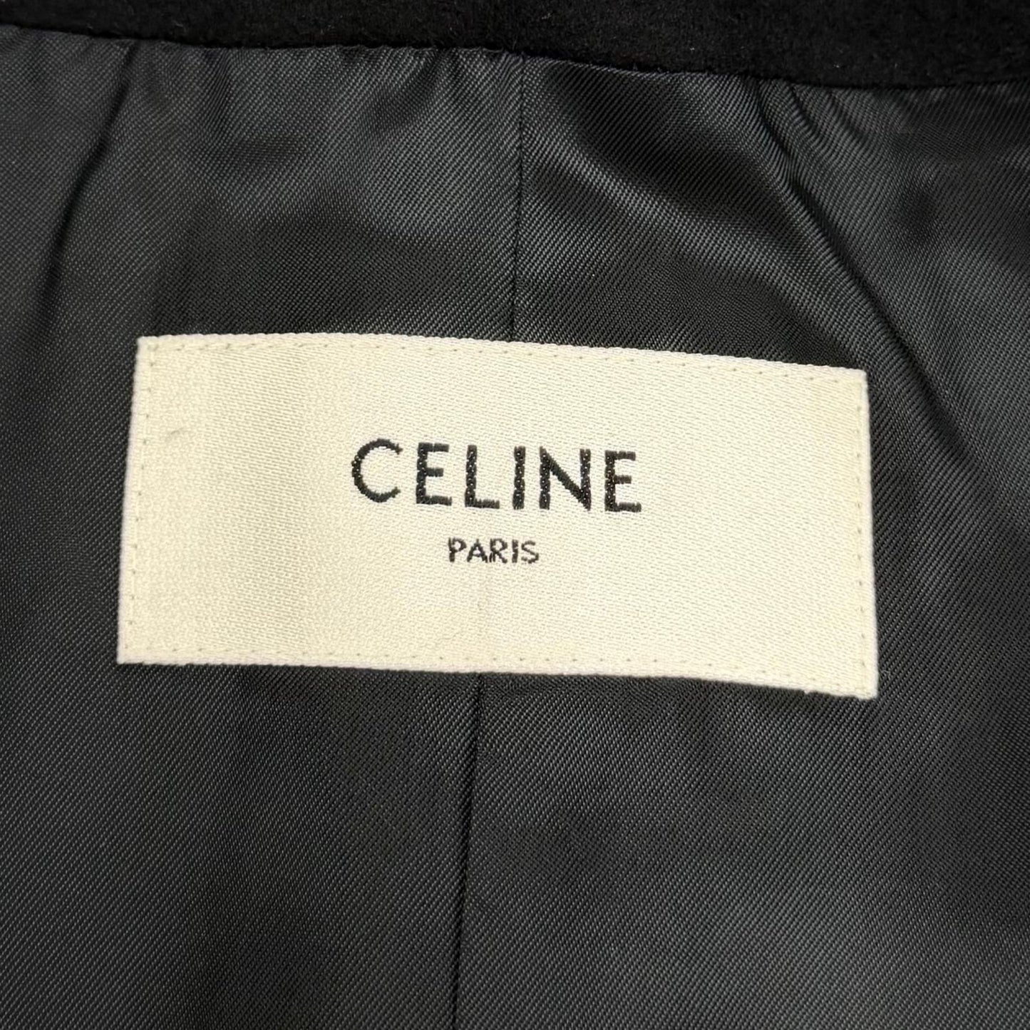 Celine Cashmere Spencer Captain Jacket Collarless Black 34 — view 7