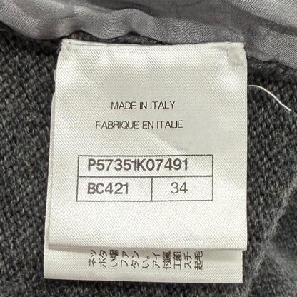 Chanel Cashmere with CC Logo Plate Gabrielle Coco Neck Long Sleeve Knit Gray 34 — view 8