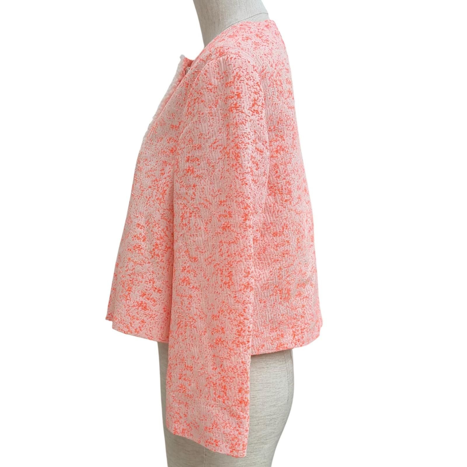 Dior Lining Silk 100% All Pattern Collarless Jacket Orange 42 — view 3