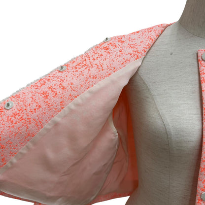 Dior Lining Silk 100% All Pattern Collarless Jacket Orange 42 — view 5
