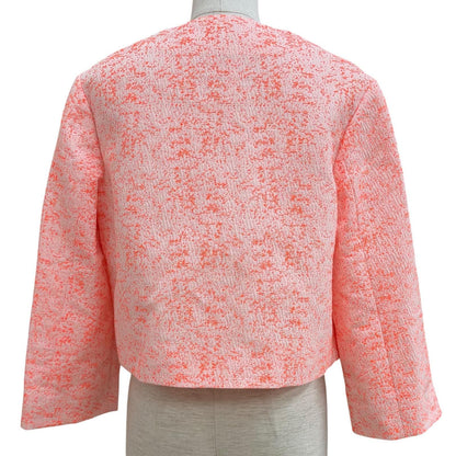 Dior Lining Silk 100% All Pattern Collarless Jacket Orange 42 — view 4