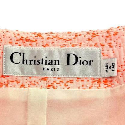 Dior Lining Silk 100% All Pattern Collarless Jacket Orange 42 — view 6