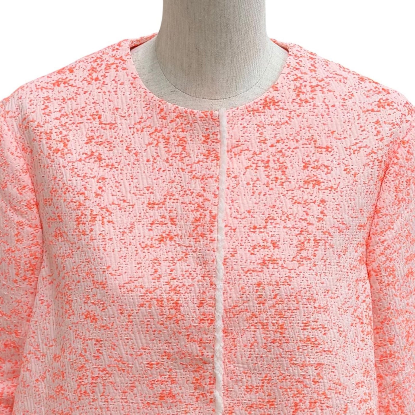 Dior Lining Silk 100% All Pattern Collarless Jacket Orange 42 — view 2