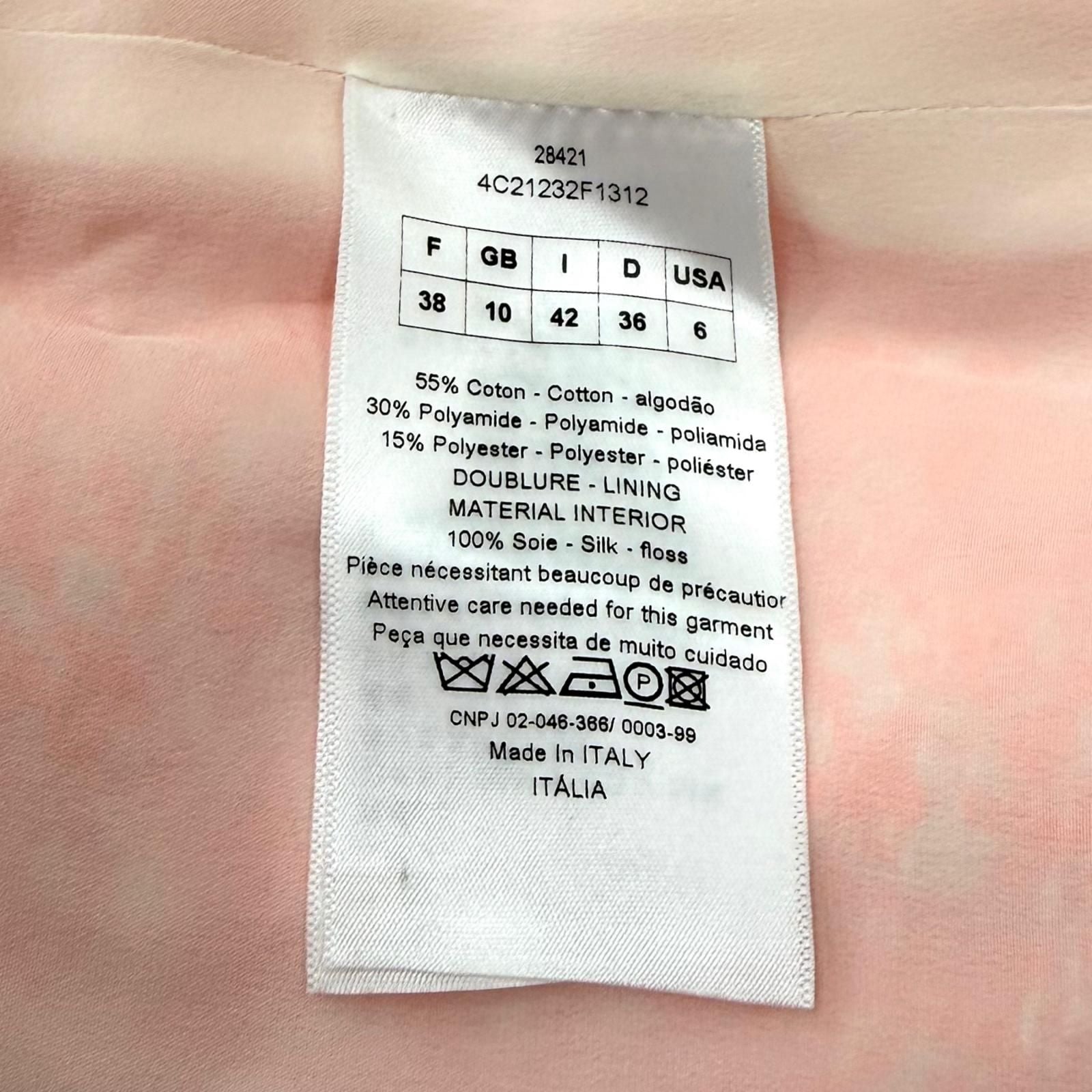 Dior Lining Silk 100% All Pattern Collarless Jacket Orange 42 — view 7