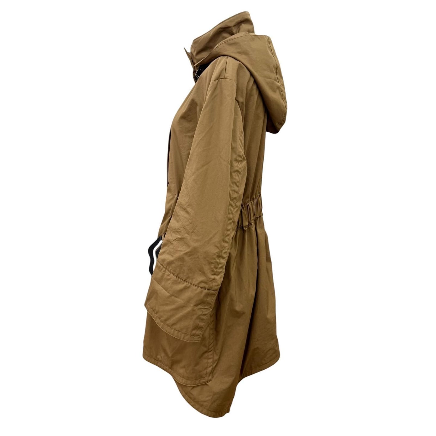Fendi Cotton 100% Cowhide Leather Hooded Coat Brown 40 — view 3