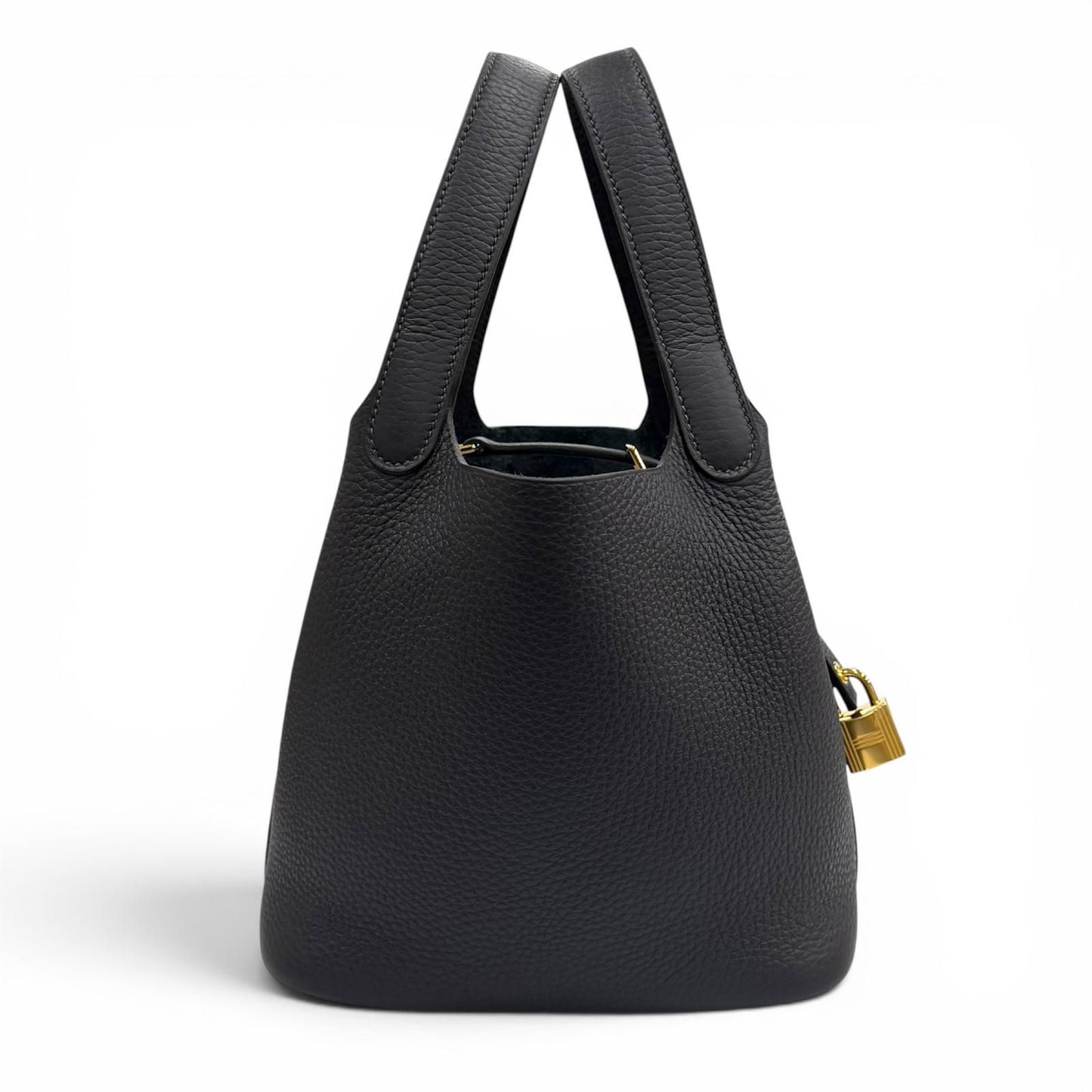 Hermes Picotin Lock PM 18 Cavern Taurillon Clemence Gold Handbag French — view 4