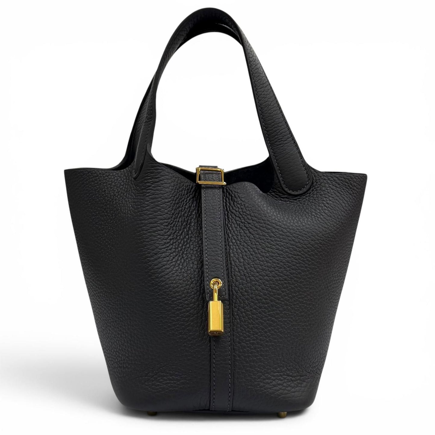 Hermes Picotin Lock PM 18 Cavern Taurillon Clemence Gold Handbag French — view 3