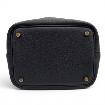 Hermes Picotin Lock PM 18 Cavern Taurillon Clemence Gold Handbag French — view 6