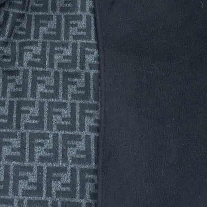 Fendi Cashmere Silk Blend Lining Zucca Pattern Belt Cape Coat Poncho Black — view 6