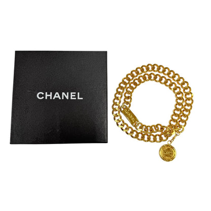 Chanel Vintage Metal 31 Rue Cambon CC Logo Chain Belt Gold Plated — view 2