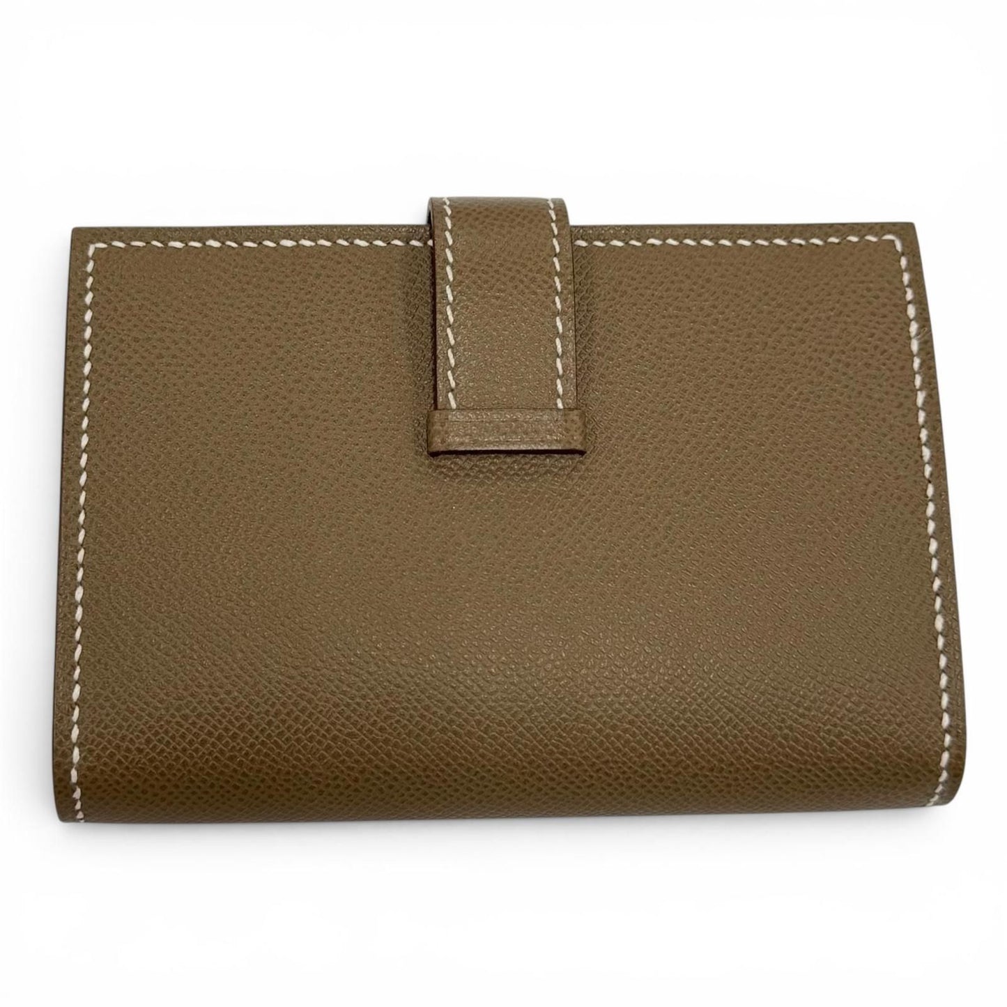 Hermes Bearn Mini Card Case Veau Madame Etoupe Gold — view 3