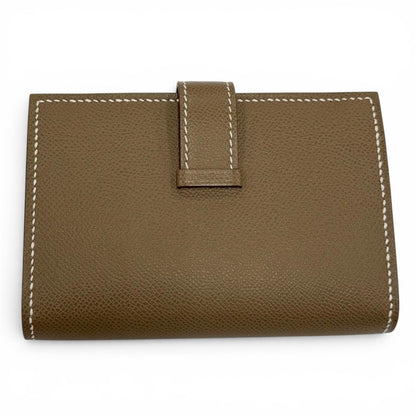 Hermes Bearn Mini Card Case Veau Madame Etoupe Gold — view 3