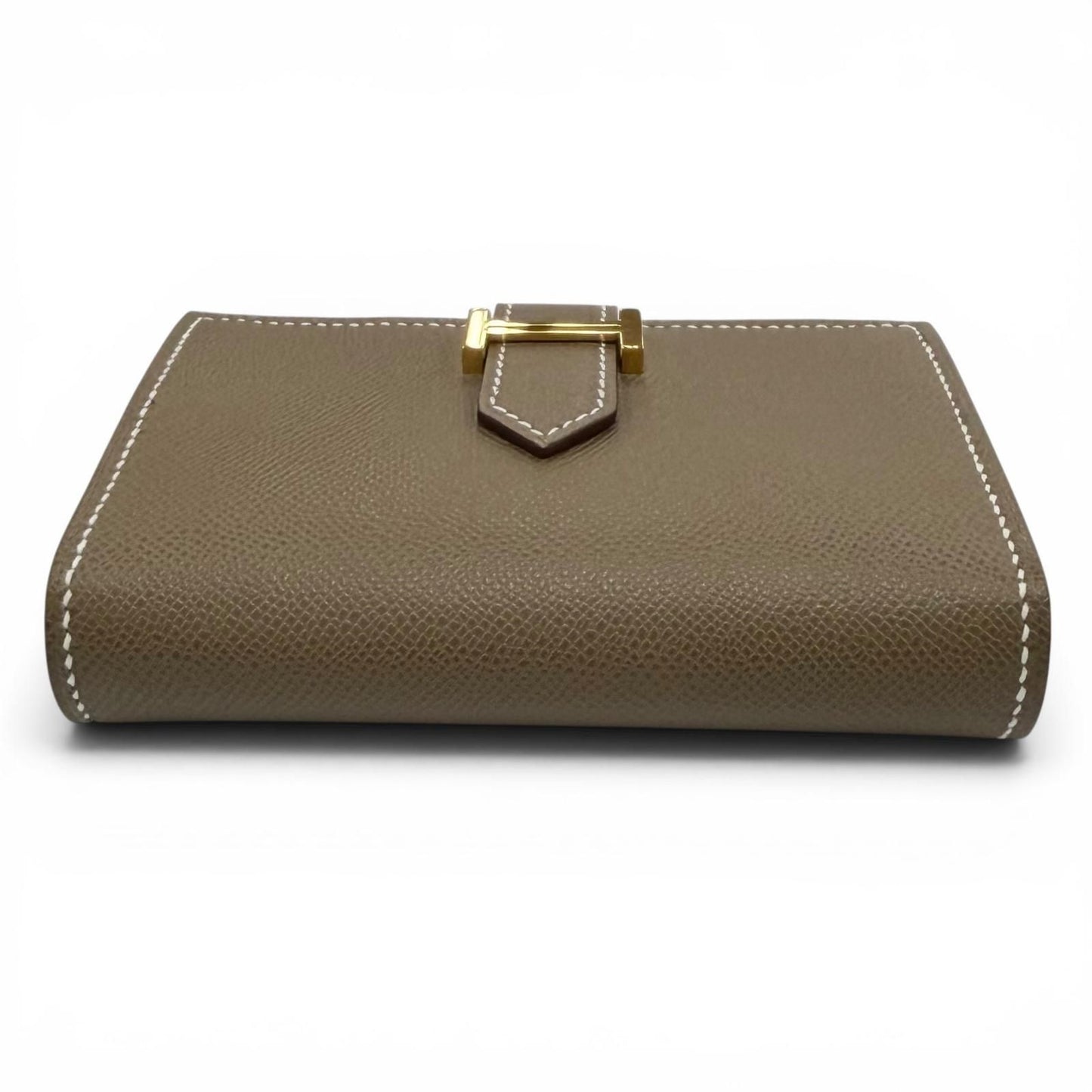 Hermes Bearn Mini Card Case Veau Madame Etoupe Gold — view 4