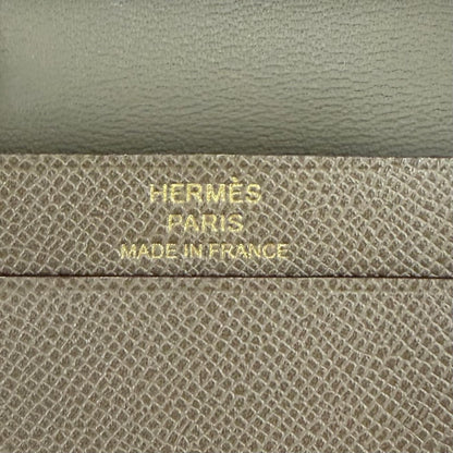 Hermes Bearn Mini Card Case Veau Madame Etoupe Gold — view 9