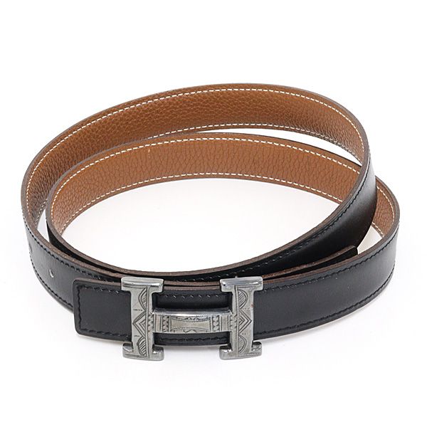 Hermes Belt Leather 24 Black Gold