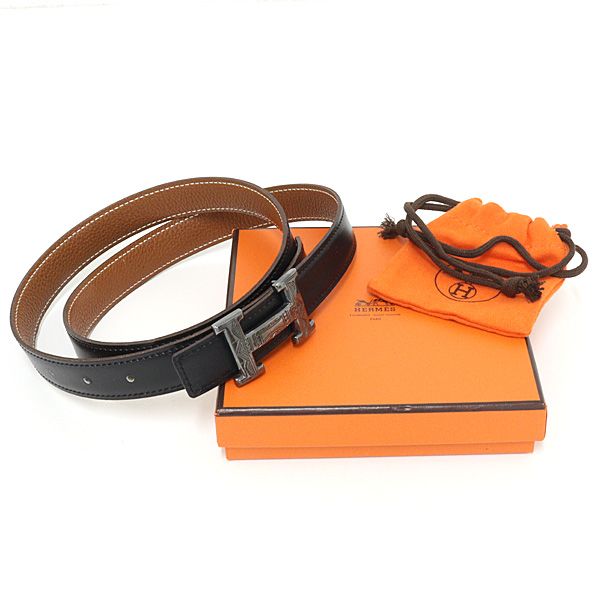 Hermes Belt Leather 24 Black Gold — view 6