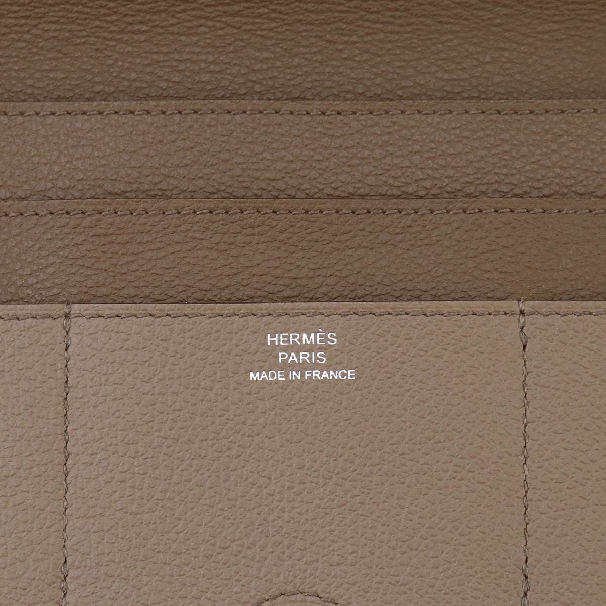 Hermes Toutenmain Bifold Wallet Eve Color Etoupe Silver — view 9