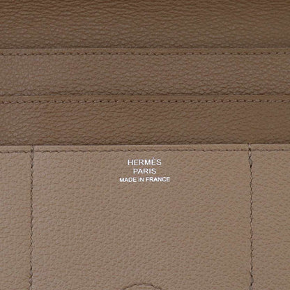 Hermes Toutenmain Bifold Wallet Eve Color Etoupe Silver — view 9