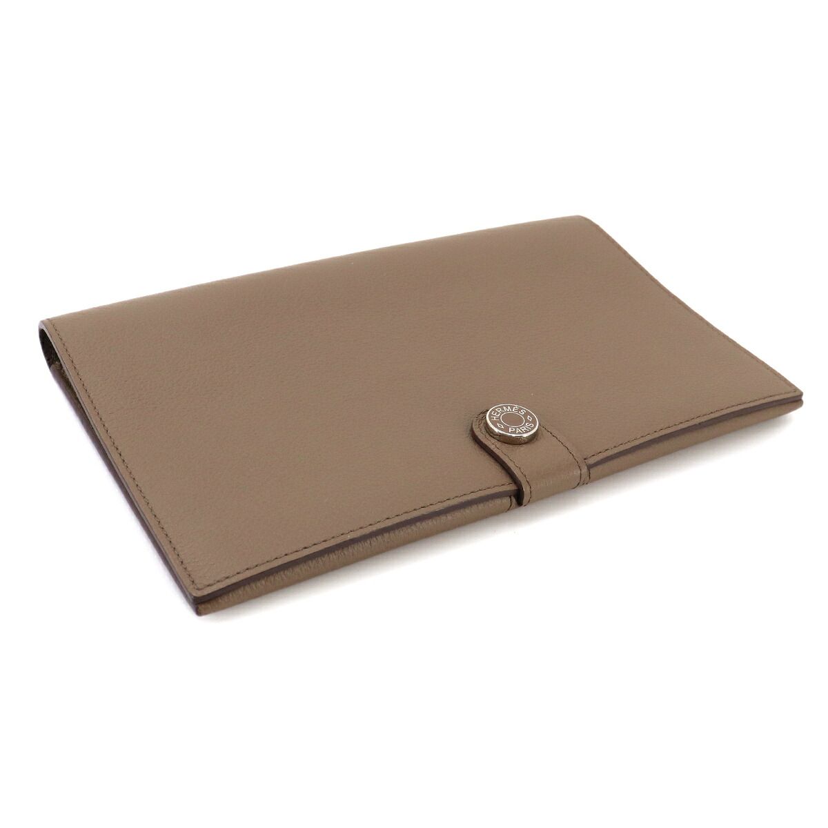 Hermes Toutenmain Bifold Wallet Eve Color Etoupe Silver — view 4