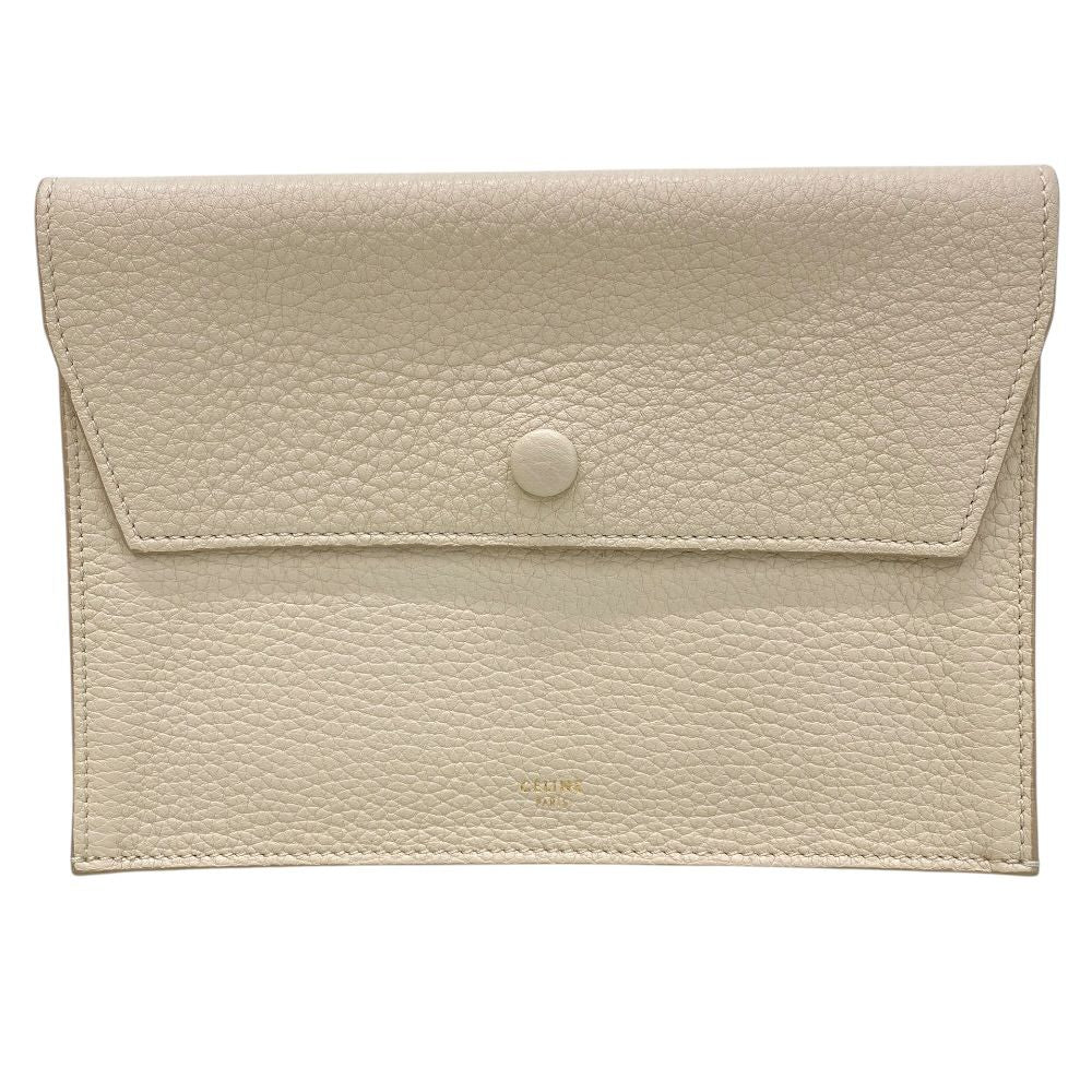 Celine Pouch Clutch Inner Leather Beige Everyday