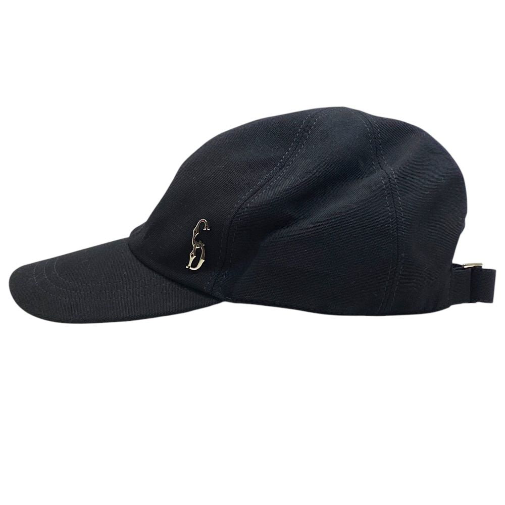 Dior CD Logo Studded Baseball Cap Cotton Black Daily Use — view 3