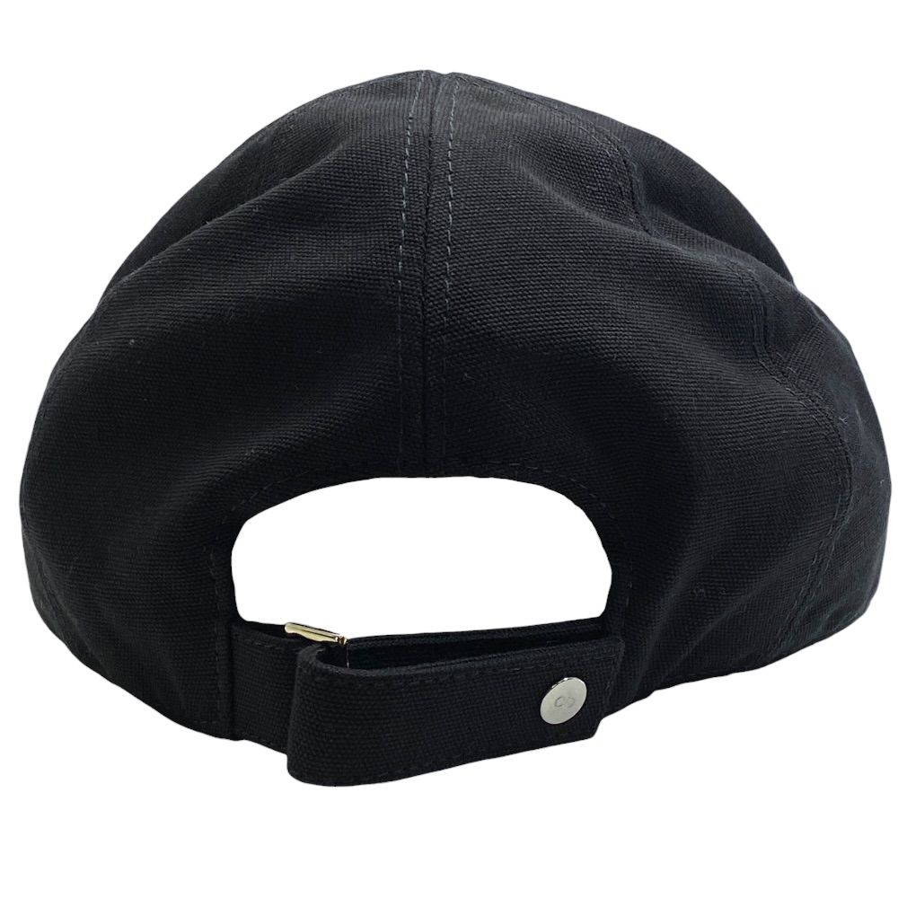 Dior CD Logo Studded Baseball Cap Cotton Black Daily Use — view 4
