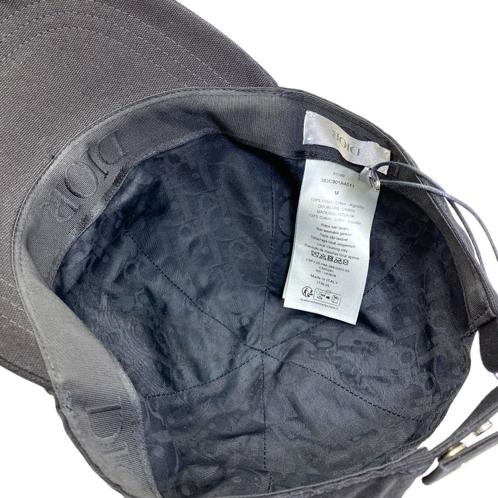 Dior CD Logo Studded Baseball Cap Cotton Black Daily Use — view 7