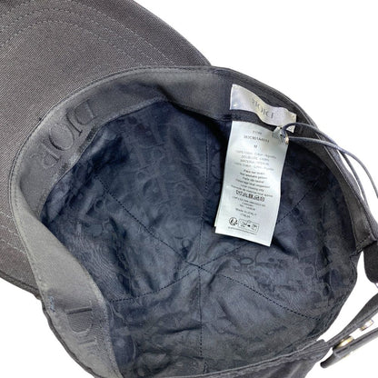Dior CD Logo Studded Baseball Cap Cotton Black Daily Use — view 7