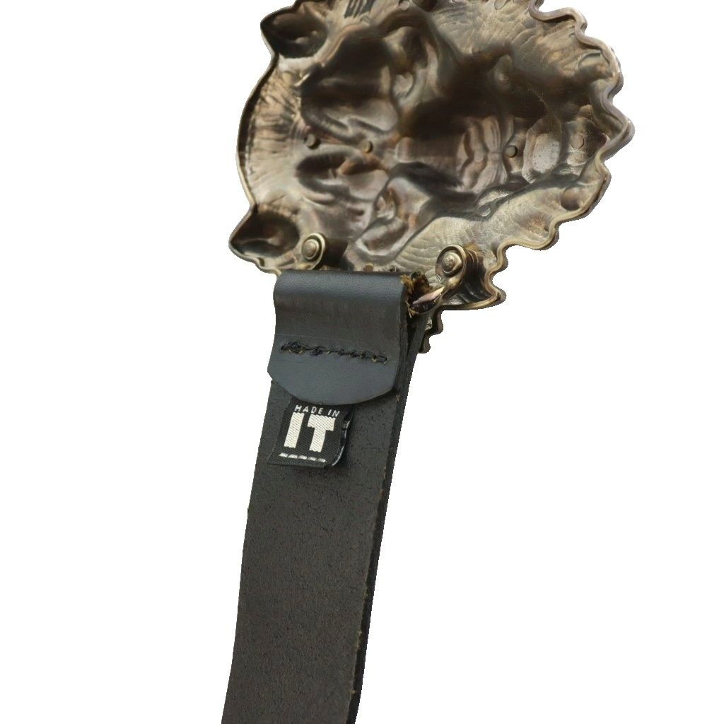 Versace Gianni Lion Head Buckle Belt Leather 95 110 Black SS — view 8
