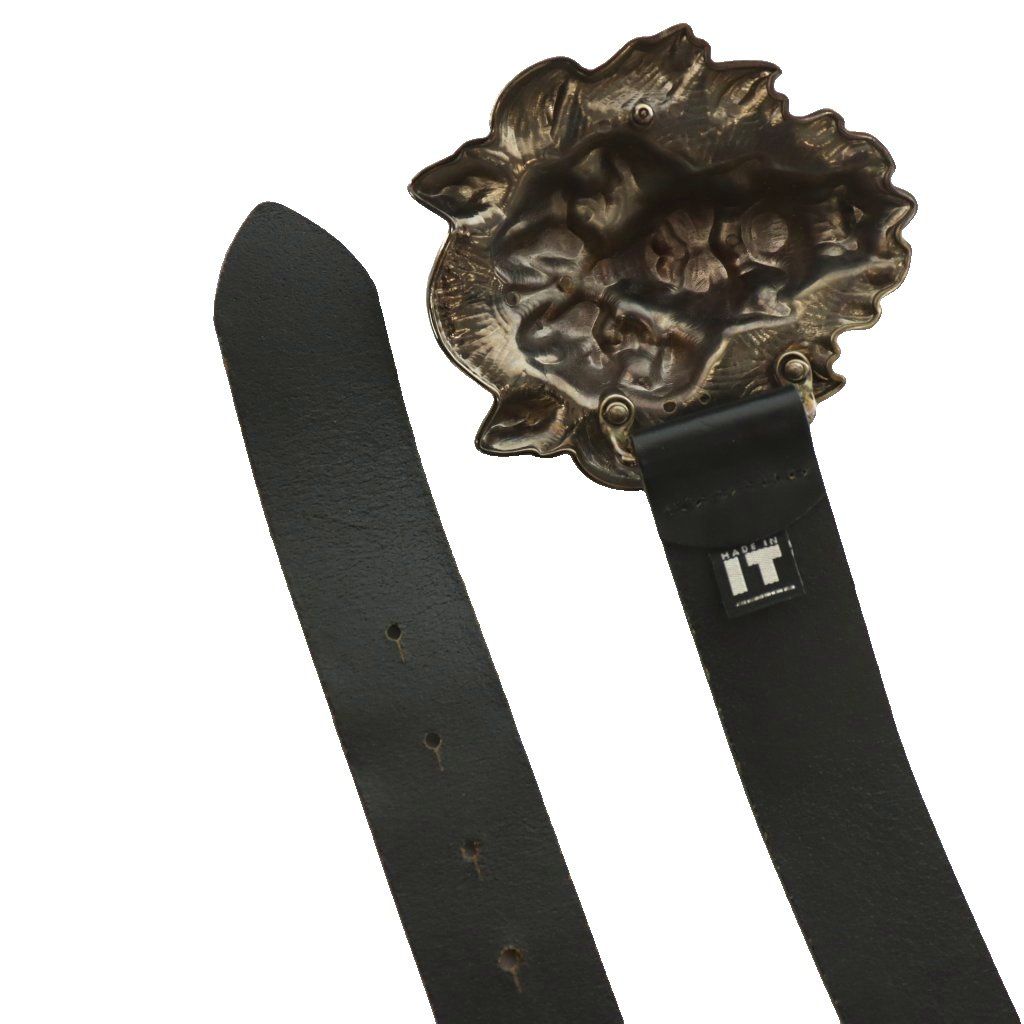 Versace Gianni Lion Head Buckle Belt Leather 95 110 Black SS — view 3
