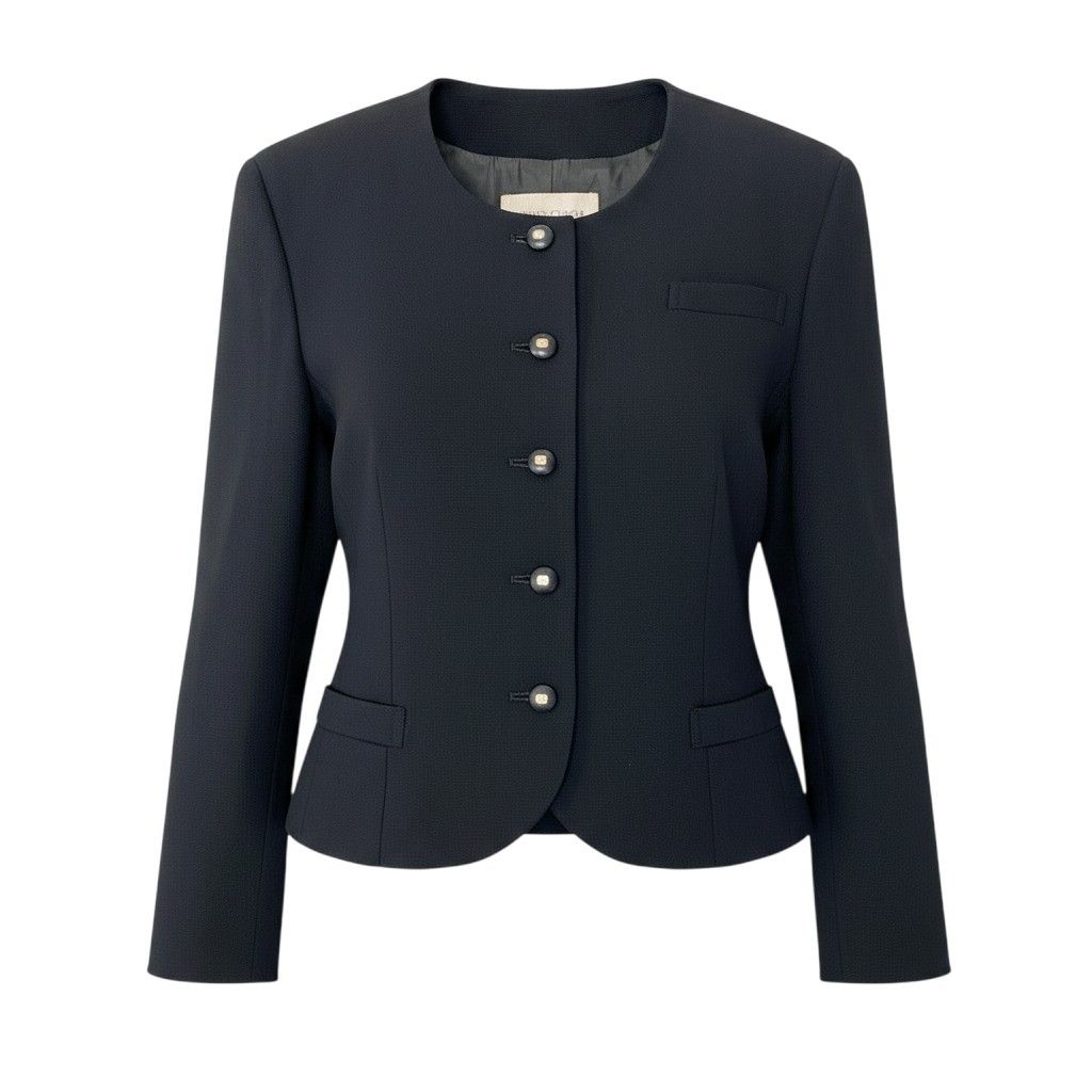 Balenciaga Collarless Jacket BB Logo Button 9 Sizes Black