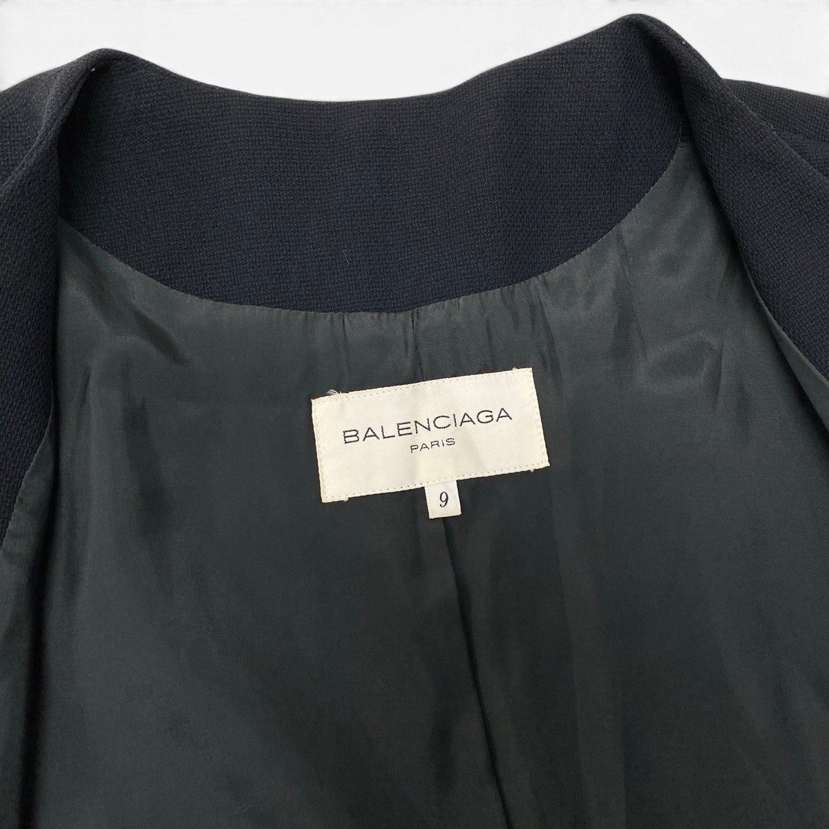 Balenciaga Collarless Jacket BB Logo Button 9 Sizes Black — view 8