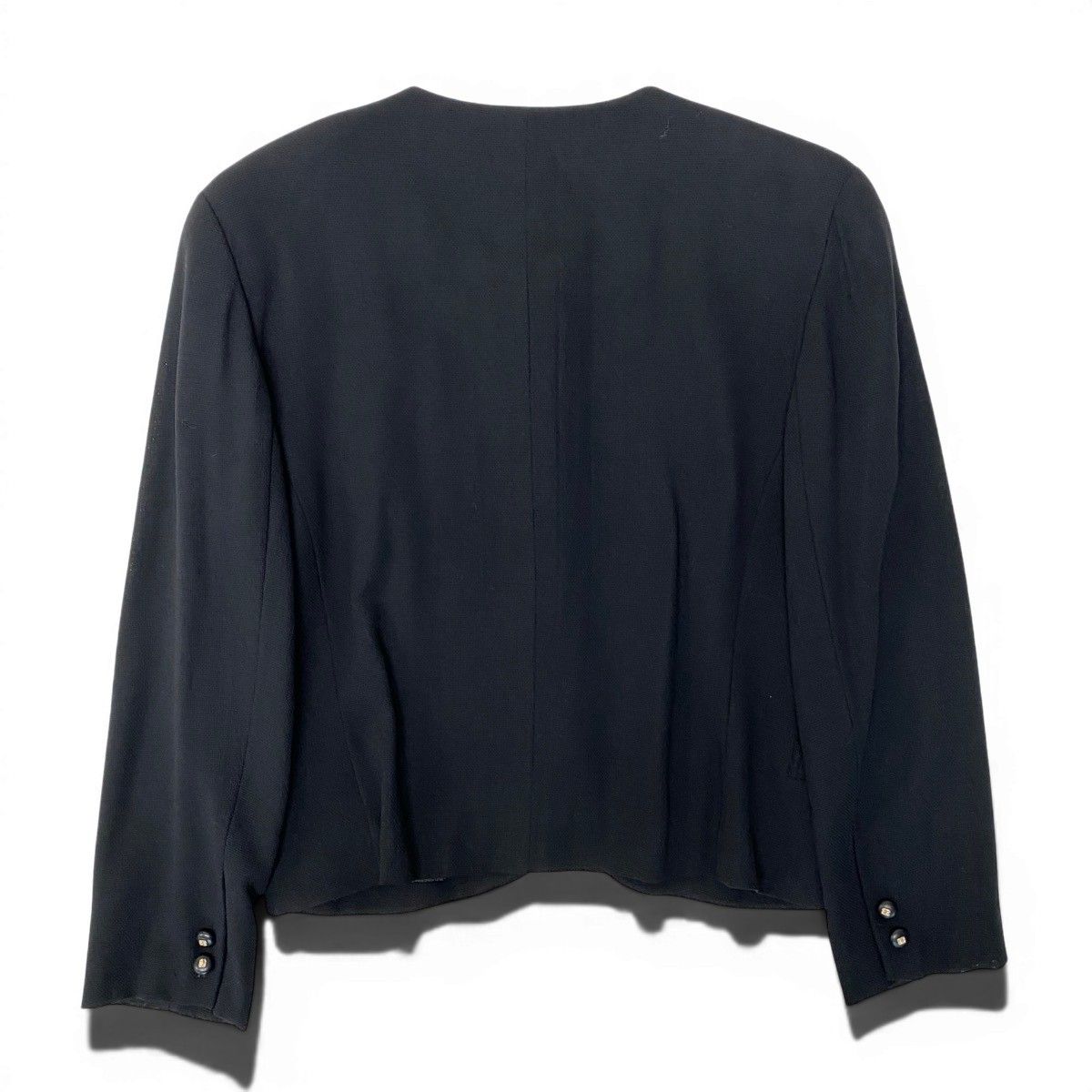 Balenciaga Collarless Jacket BB Logo Button 9 Sizes Black — view 3