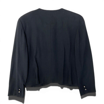 Balenciaga Collarless Jacket BB Logo Button 9 Sizes Black — view 3