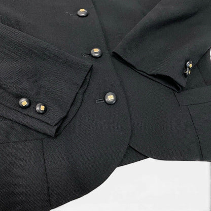 Balenciaga Collarless Jacket BB Logo Button 9 Sizes Black — view 6