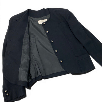Balenciaga Collarless Jacket BB Logo Button 9 Sizes Black — view 4