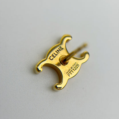 Celine Maillon Triomphe Earrings Plated Gold Vintage — view 6
