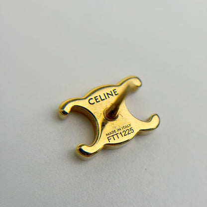 Celine Maillon Triomphe Earrings Plated Gold Vintage — view 5