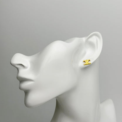 Celine Maillon Triomphe Earrings Plated Gold Vintage — view 2