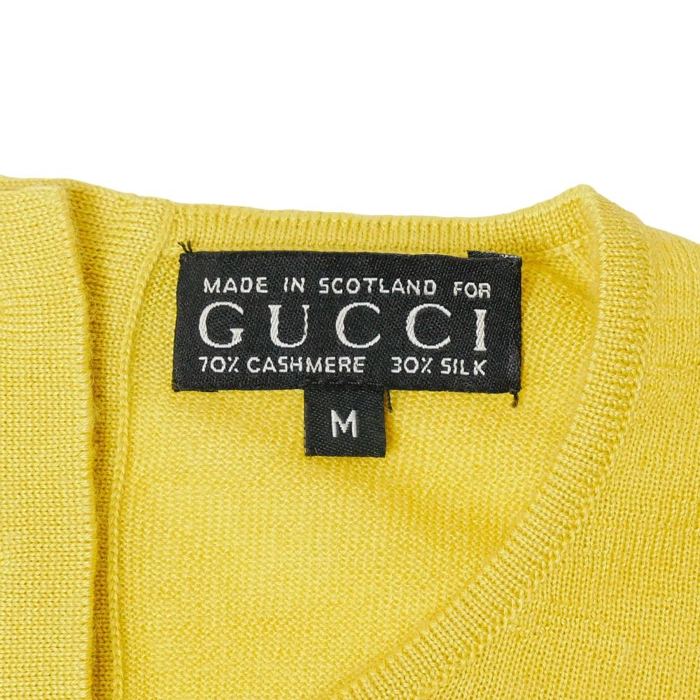 Gucci Vintage Sweater M Cashmere Silk Short Sleeve Knit Pullover — view 5