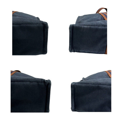 Hermes Full Toe Navy Silver Canvas Tote Bag — view 7