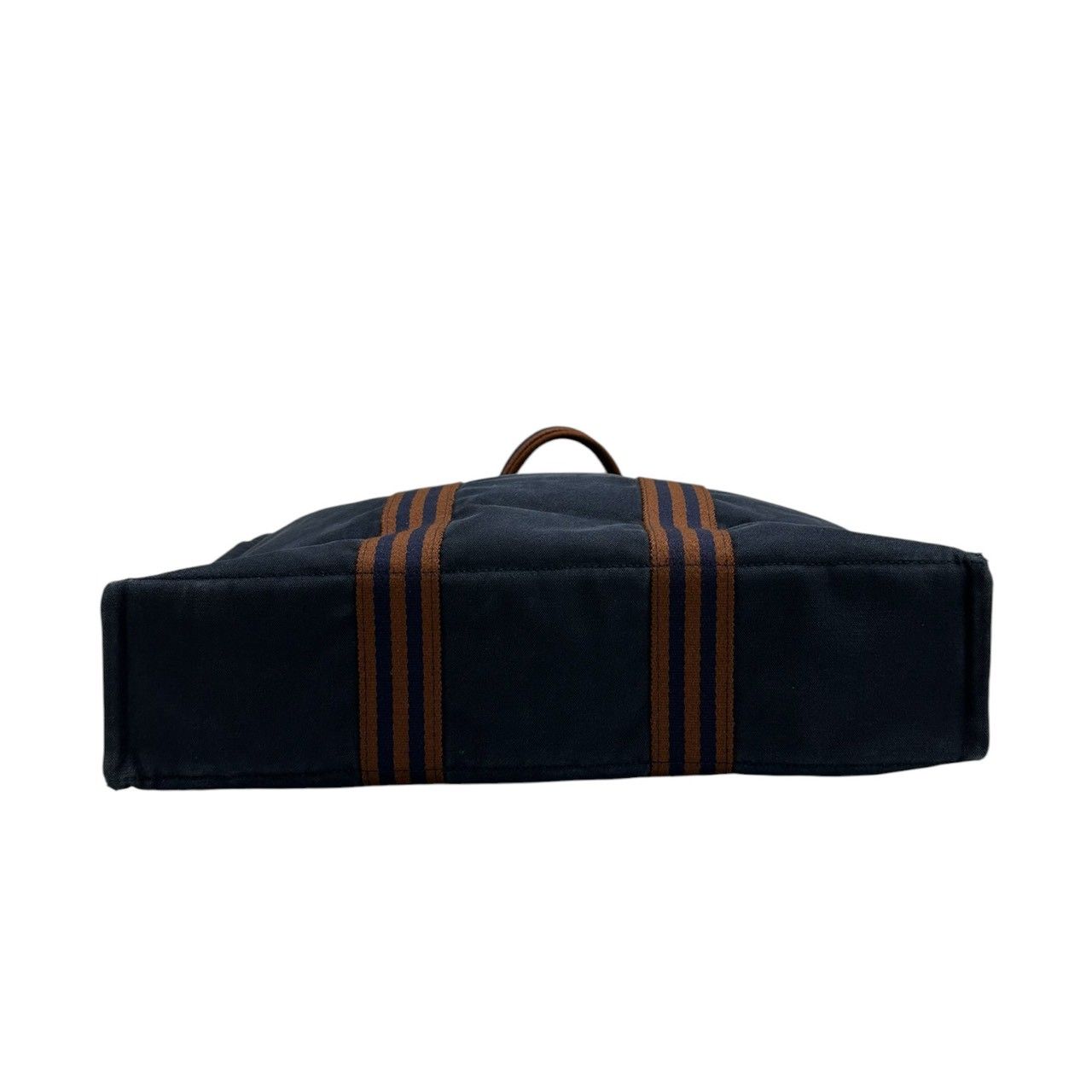 Hermes Full Toe Navy Silver Canvas Tote Bag — view 3
