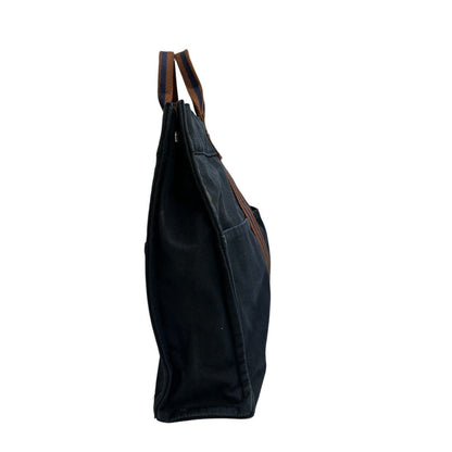 Hermes Full Toe Navy Silver Canvas Tote Bag — view 5