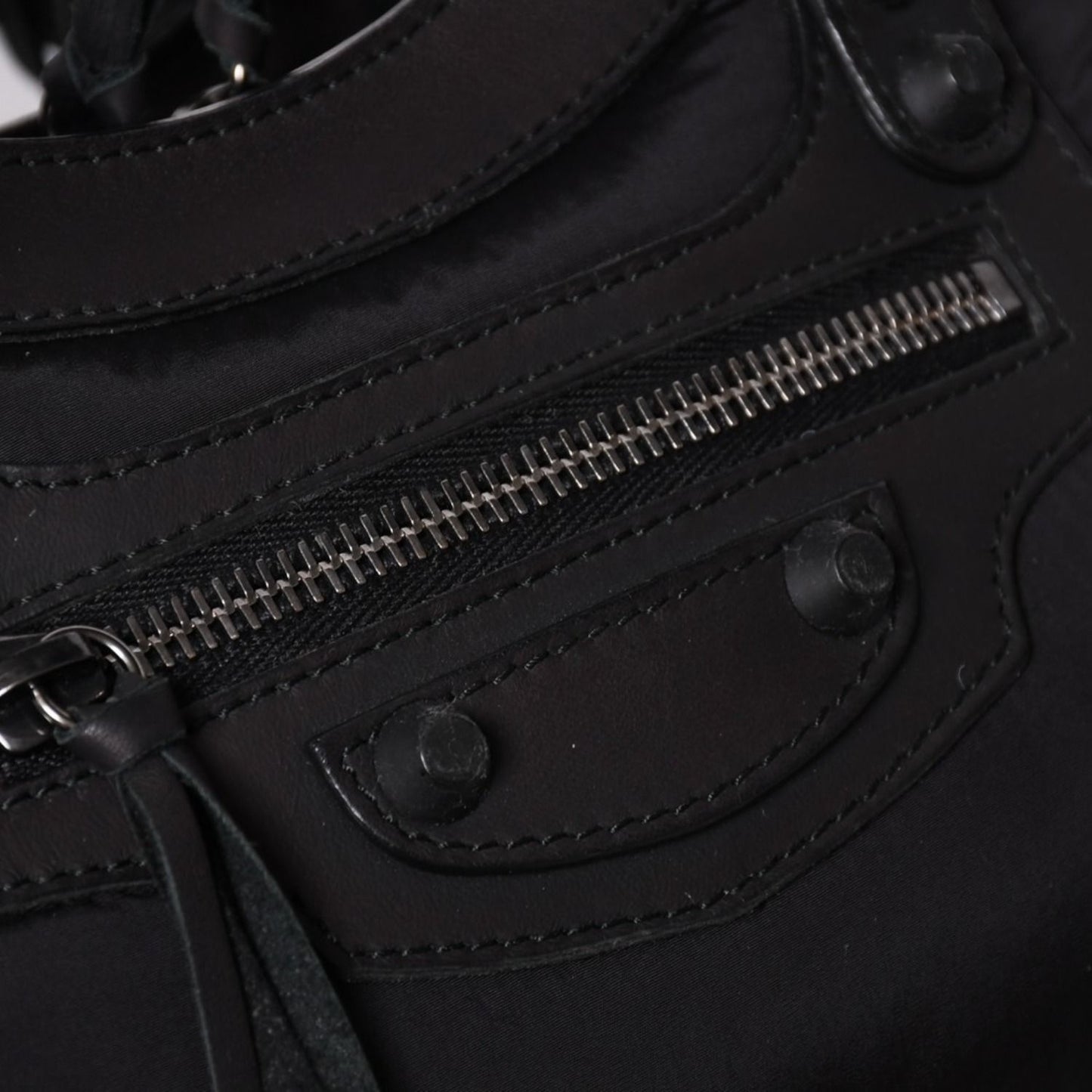 Balenciaga Classic Mini City Nylon Leather 2-Way Shoulder Bag Black — view 8