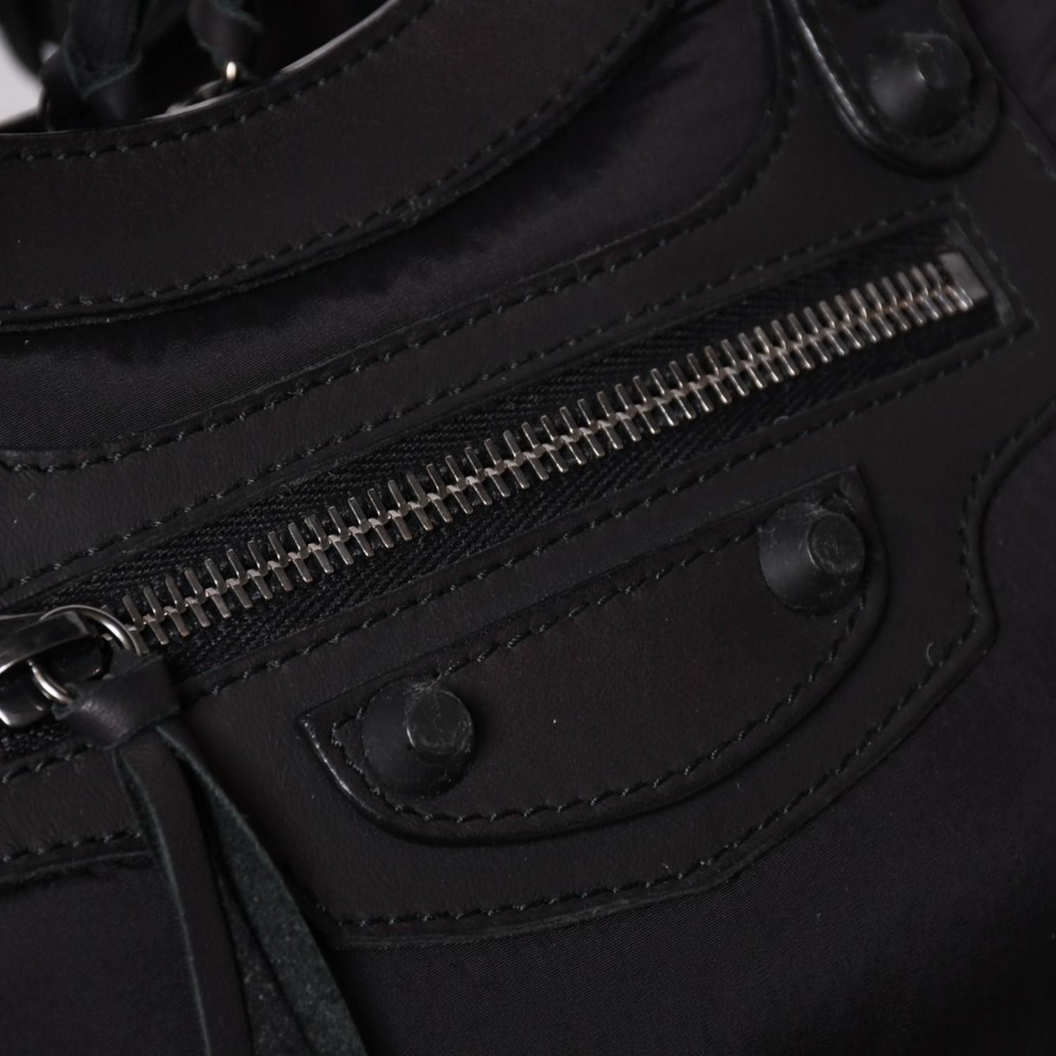 Balenciaga Classic Mini City Nylon Leather 2-Way Shoulder Bag Black — view 8
