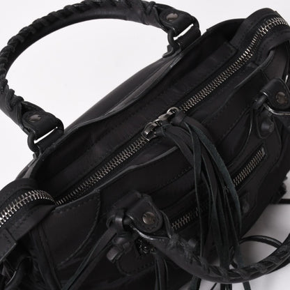 Balenciaga Classic Mini City Nylon Leather 2-Way Shoulder Bag Black — view 6