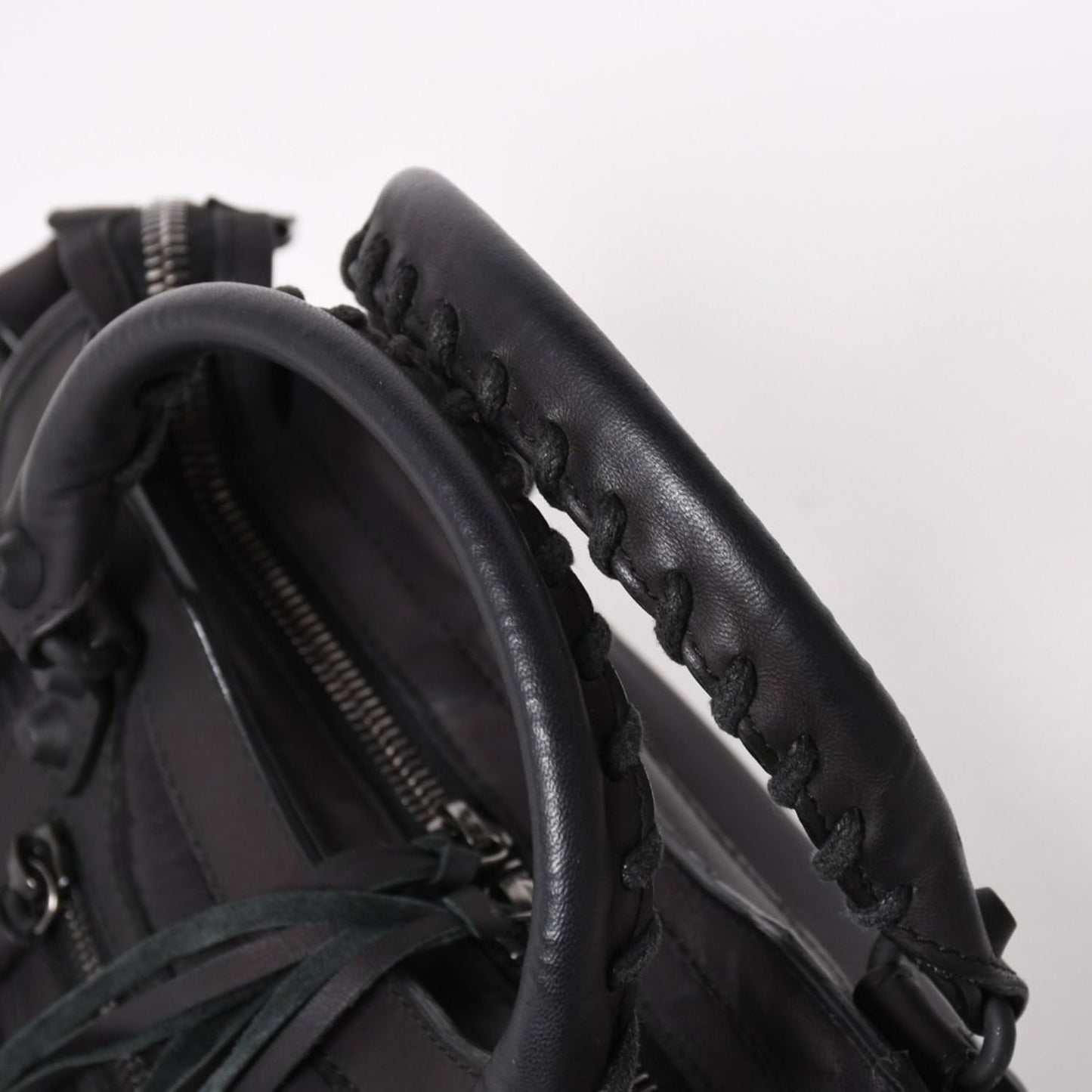 Balenciaga Classic Mini City Nylon Leather 2-Way Shoulder Bag Black — view 5